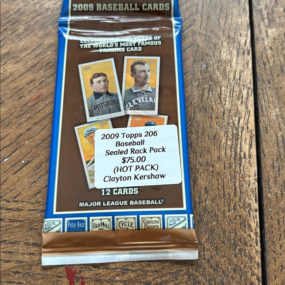 (1) 2009 Topps 206 Baseball Cards Rack Pack ***HOT PACK*** Game Used item - Picture 3 of 3